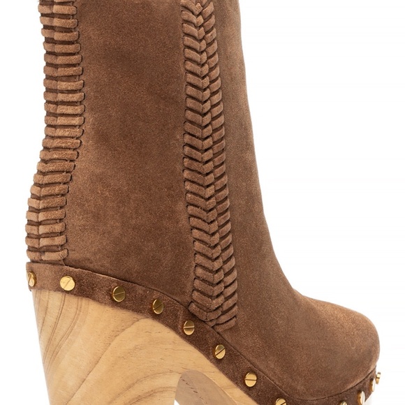 VERONICA BEARD Daxi Suede Shearling-Lined Booties - Size 8.5 M - Picture 4 of 10